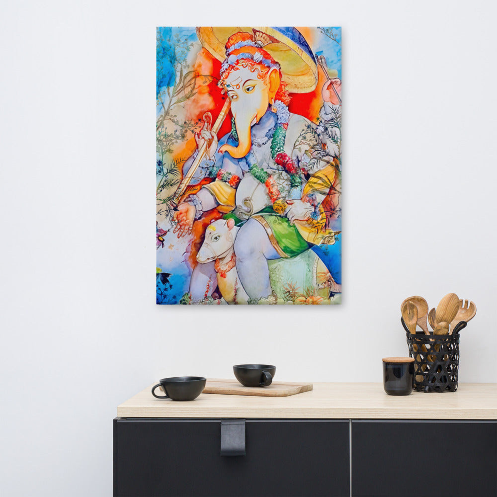 Ganesh Riding Mushak Raj Large Canvas | Limited Edition Design