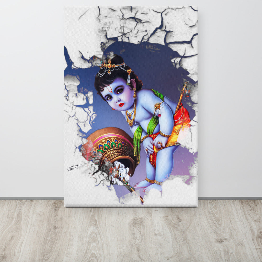 Baby Krishna Large Canvas | Limited Edition Design