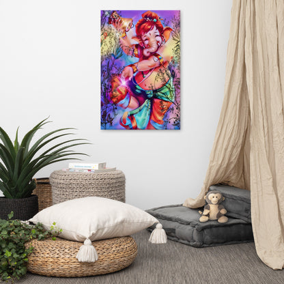 Ganesh Dancing Large Canvas | Limited Edition Design