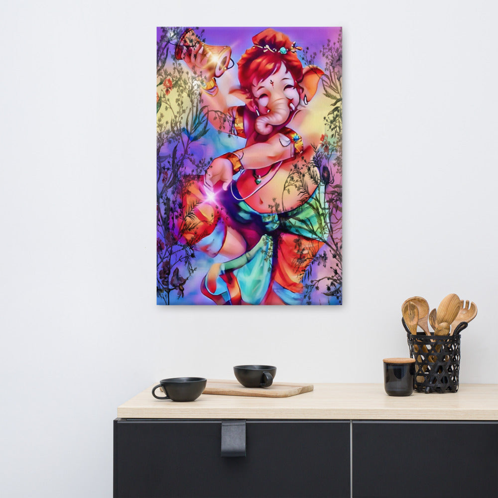 Ganesh Dancing Large Canvas | Limited Edition Design