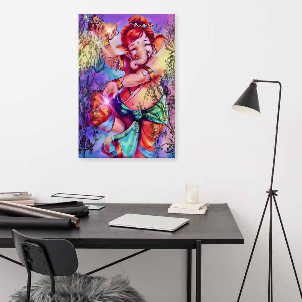 Ganesh Dancing Large Canvas | Limited Edition Design