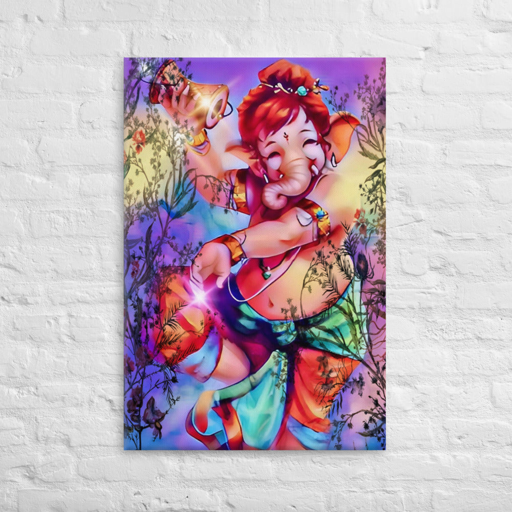 Ganesh Dancing Large Canvas | Limited Edition Design