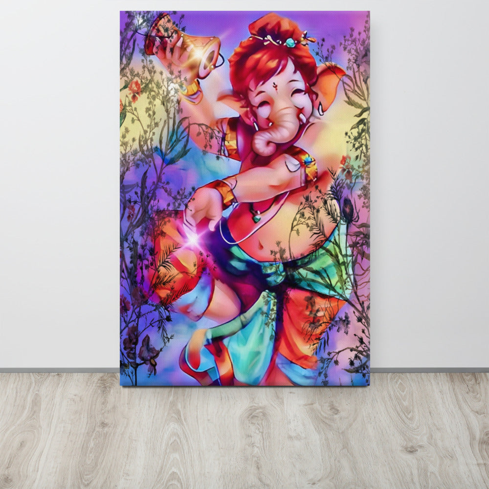 Ganesh Dancing Large Canvas | Limited Edition Design