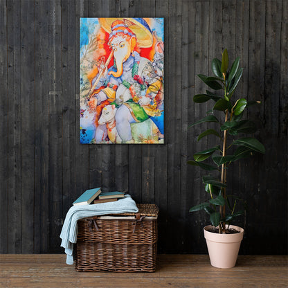 Ganesh Riding Mushak Raj Large Canvas | Limited Edition Design