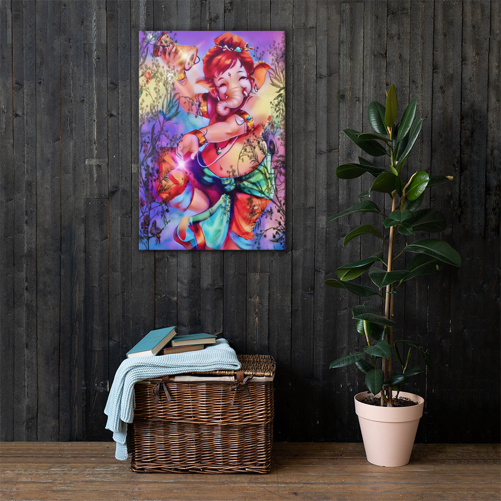 Ganesh Dancing Large Canvas | Limited Edition Design