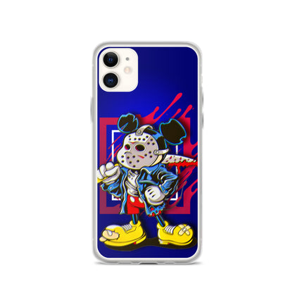 Designer Mickey-Mouse as Jason from Friday the 13th iPhone® Clear Case | Available for most iPhone® models | Wireless Charging Compatible