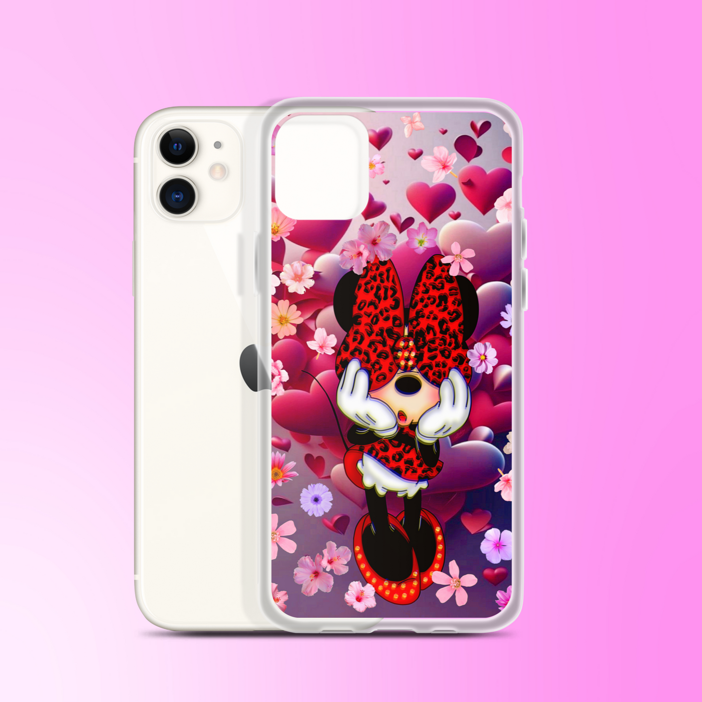 Designer Minnie-Mouse iPhone® Clear Case | Available for most iPhone® models | Wireless Charging Compatible