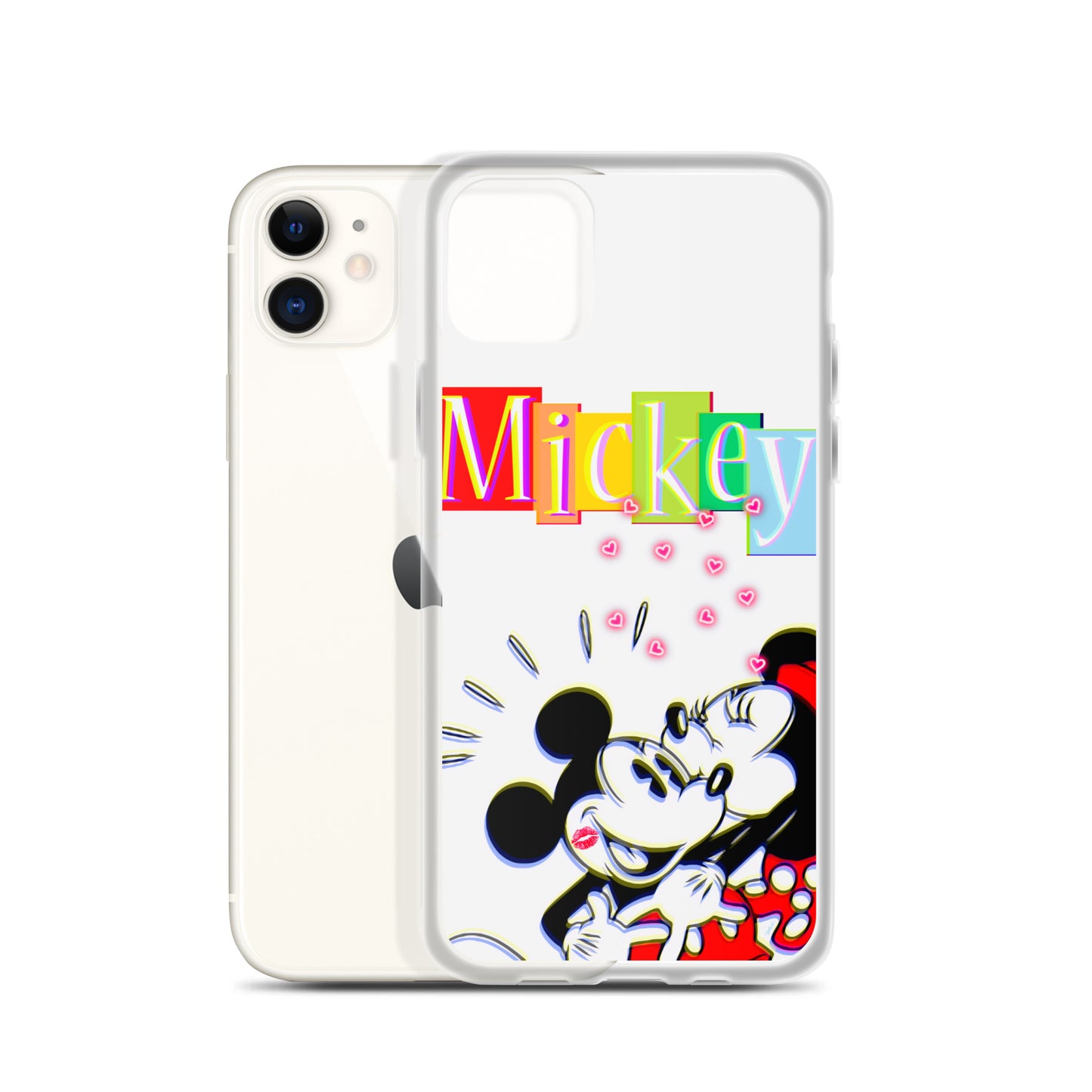 Designer Mickey-Mouse and Minnie-Mouse iPhone® Clear Case | Available for most iPhone® models | Wireless Charging Compatible