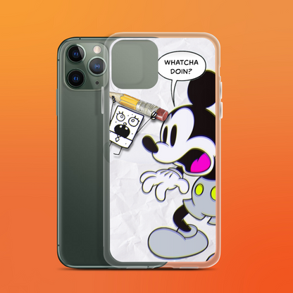 Designer Mickey-Mouse and Doodlebob iPhone® Clear Case | Available for most iPhone® models | Wireless Charging Compatible