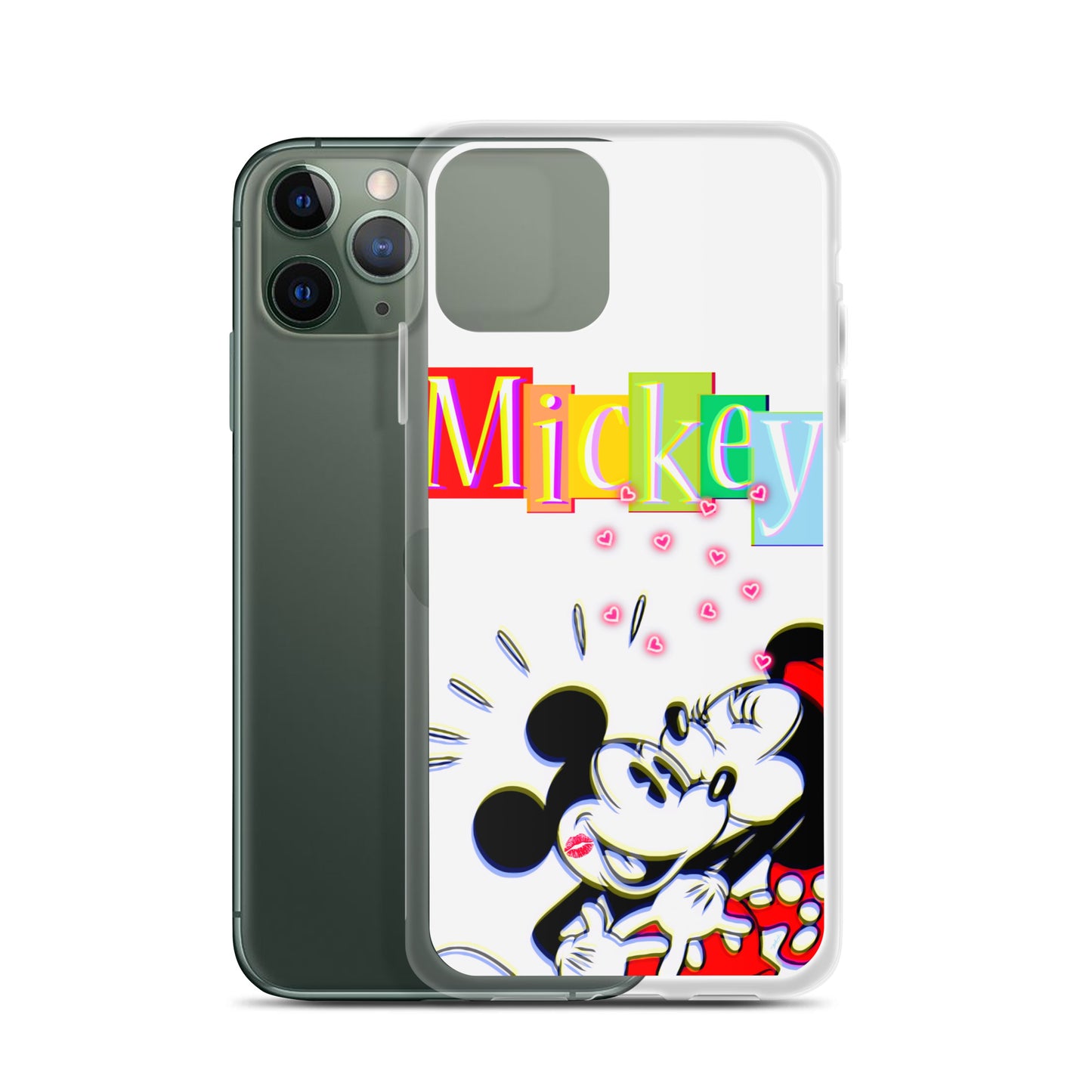 Designer Mickey-Mouse and Minnie-Mouse iPhone® Clear Case | Available for most iPhone® models | Wireless Charging Compatible