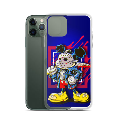 Designer Mickey-Mouse as Jason from Friday the 13th iPhone® Clear Case | Available for most iPhone® models | Wireless Charging Compatible