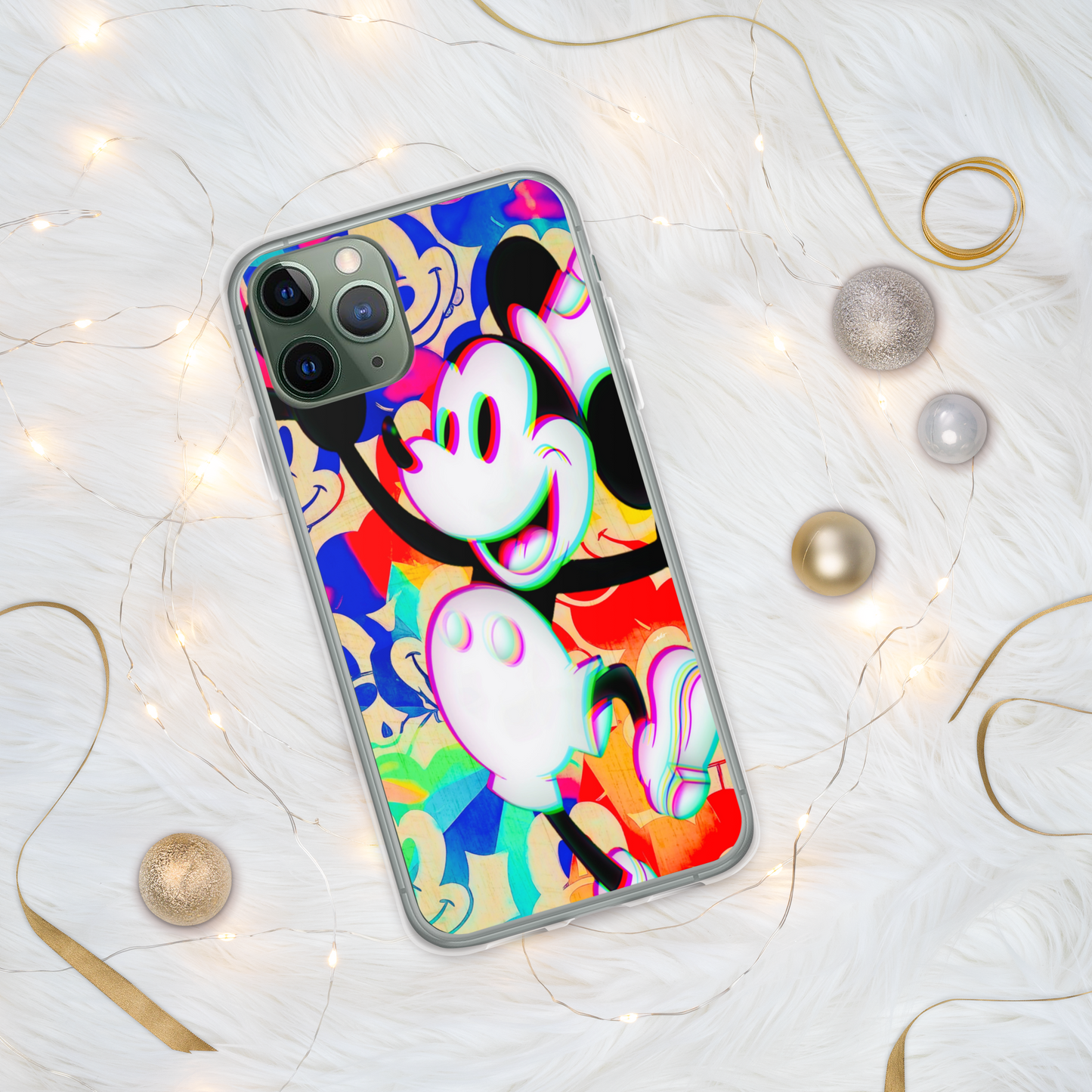 Mickey-Mouse iPhone® Clear Case | 3D Glitch Effect | Available for most iPhone® models | Wireless Charging Compatible