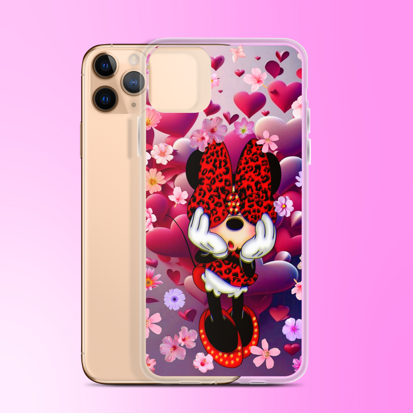 Designer Minnie-Mouse iPhone® Clear Case | Available for most iPhone® models | Wireless Charging Compatible