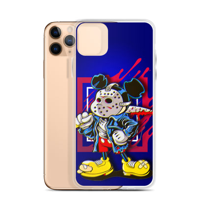 Designer Mickey-Mouse as Jason from Friday the 13th iPhone® Clear Case | Available for most iPhone® models | Wireless Charging Compatible