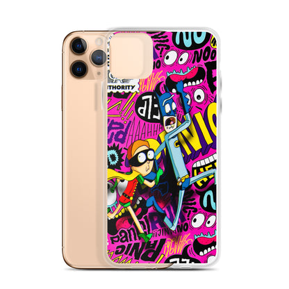 Designer Rick and Morty iPhone® Clear Case | Available for most iPhone® models | Wireless Charging Compatible