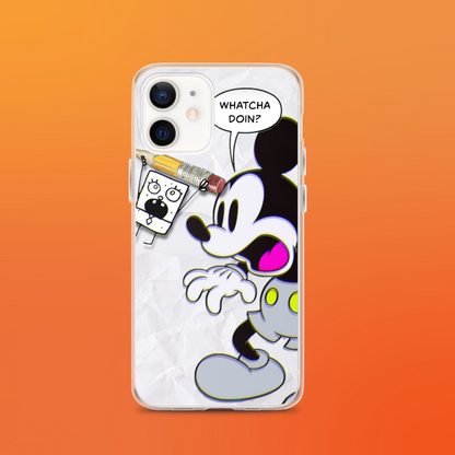 Designer Mickey-Mouse and Doodlebob iPhone® Clear Case | Available for most iPhone® models | Wireless Charging Compatible