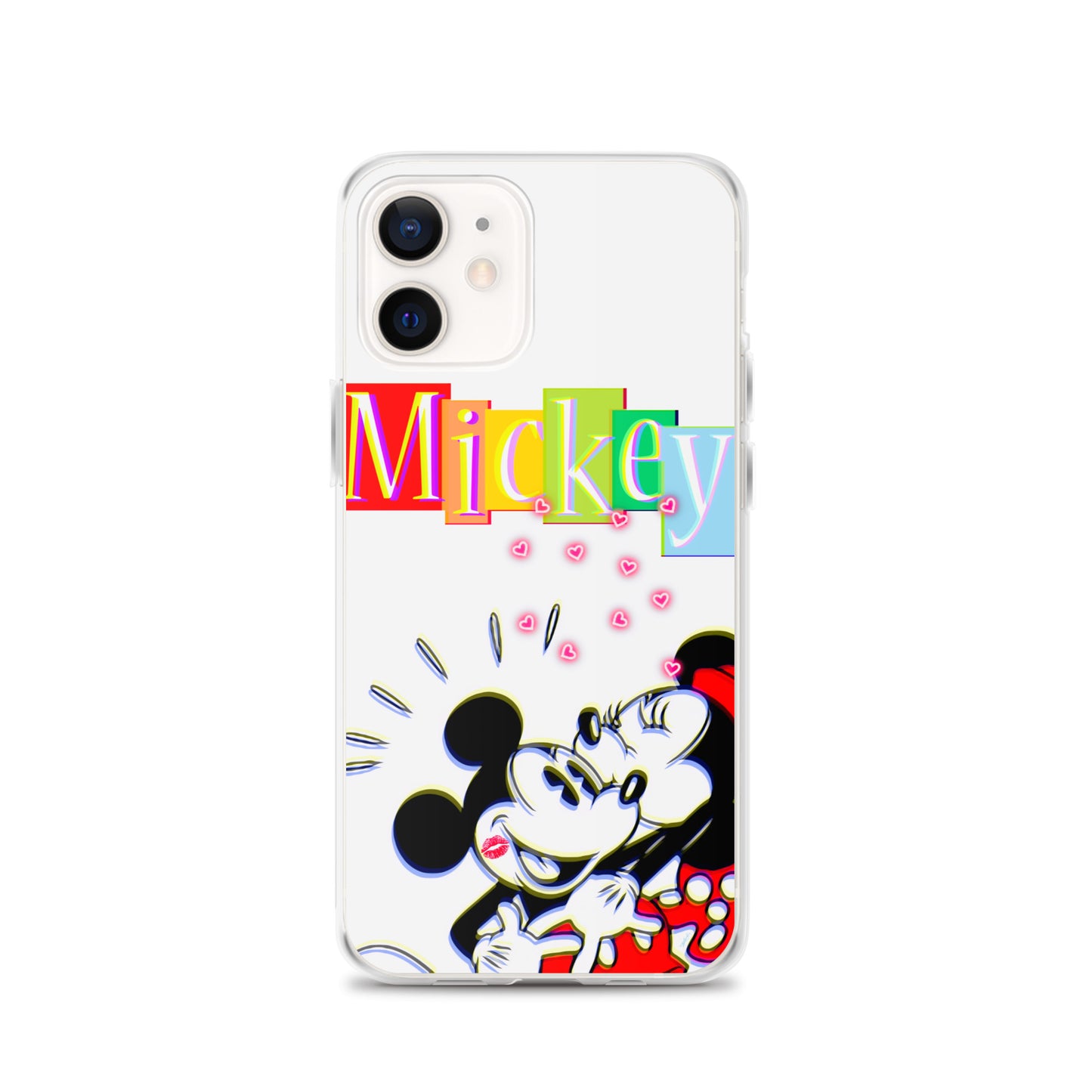 Designer Mickey-Mouse and Minnie-Mouse iPhone® Clear Case | Available for most iPhone® models | Wireless Charging Compatible