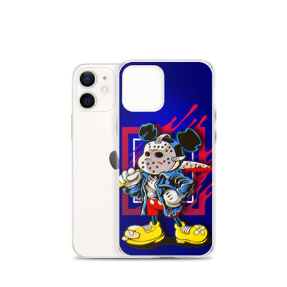 Designer Mickey-Mouse as Jason from Friday the 13th iPhone® Clear Case | Available for most iPhone® models | Wireless Charging Compatible