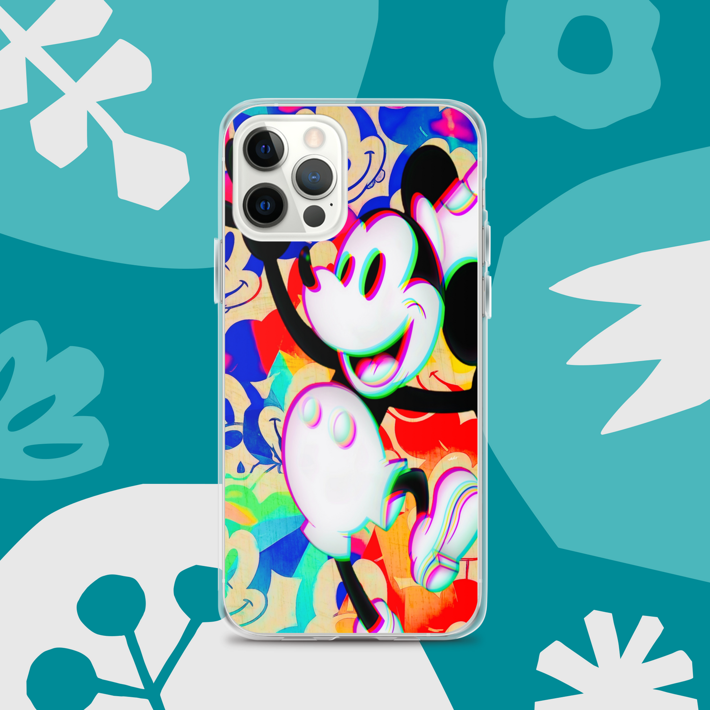 Mickey-Mouse iPhone® Clear Case | 3D Glitch Effect | Available for most iPhone® models | Wireless Charging Compatible