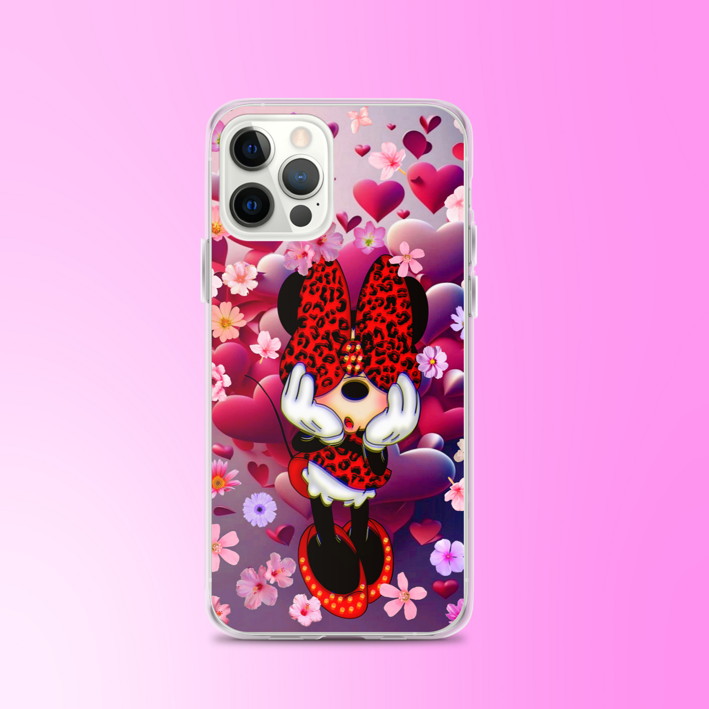 Designer Minnie-Mouse iPhone® Clear Case | Available for most iPhone® models | Wireless Charging Compatible