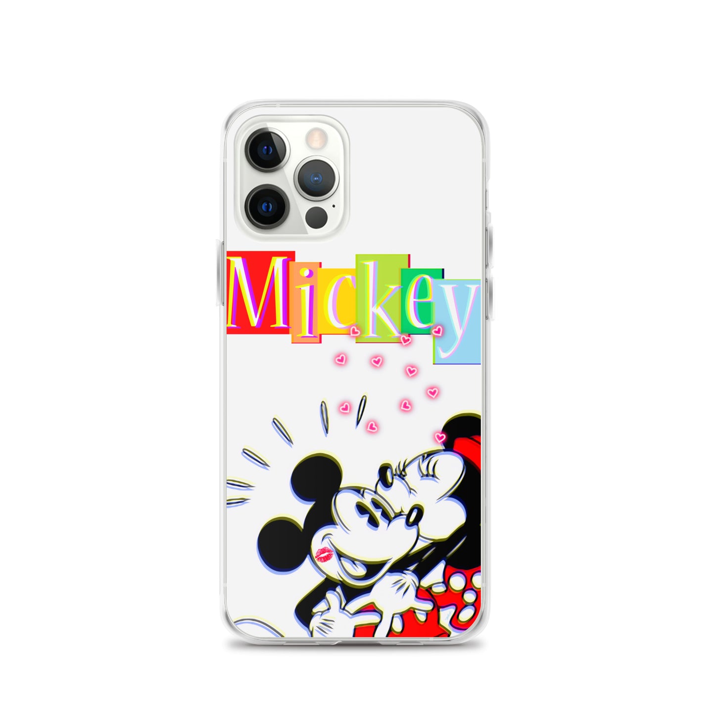 Designer Mickey-Mouse and Minnie-Mouse iPhone® Clear Case | Available for most iPhone® models | Wireless Charging Compatible