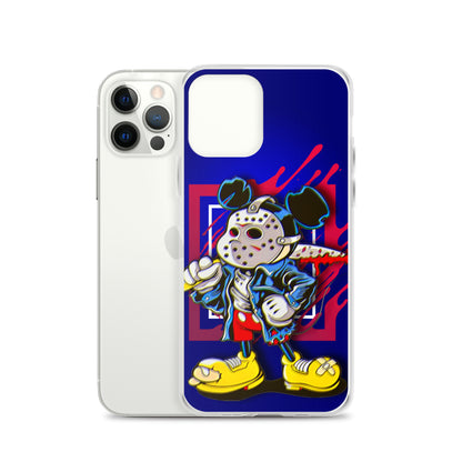 Designer Mickey-Mouse as Jason from Friday the 13th iPhone® Clear Case | Available for most iPhone® models | Wireless Charging Compatible