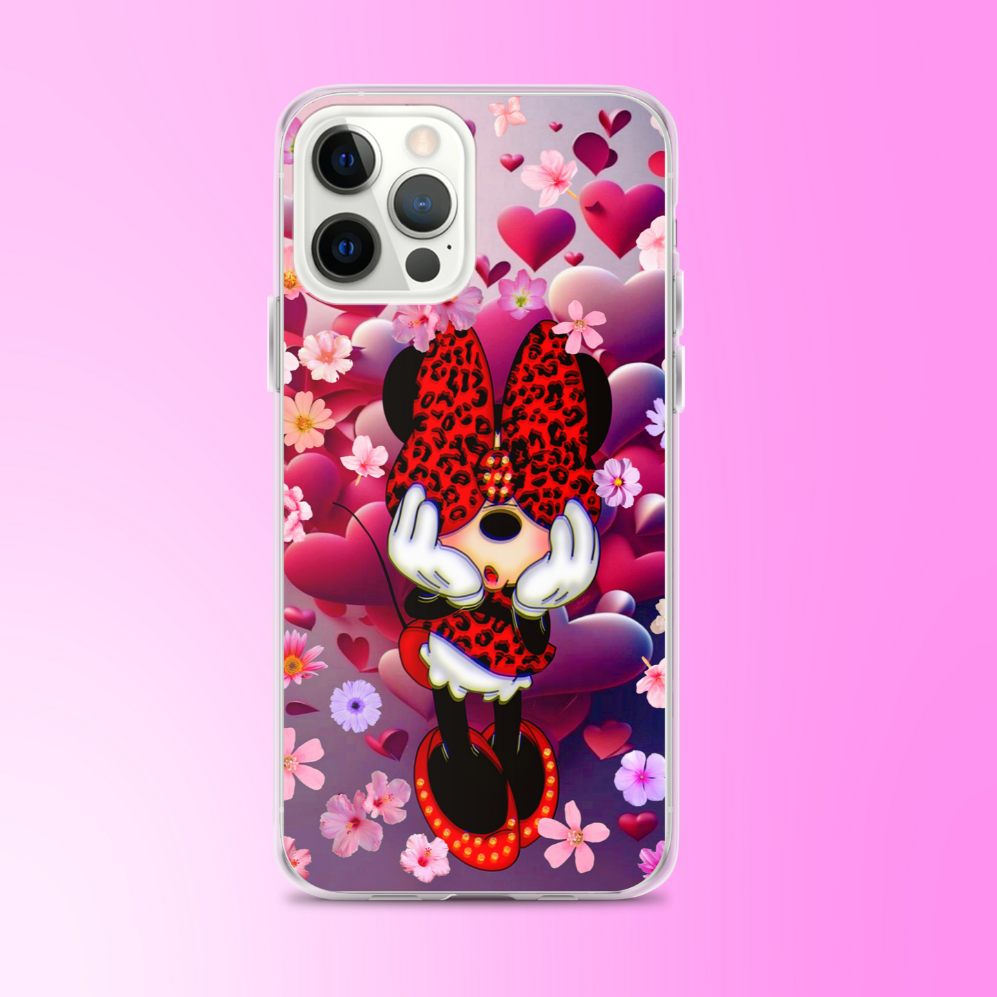 Designer Minnie-Mouse iPhone® Clear Case | Available for most iPhone® models | Wireless Charging Compatible