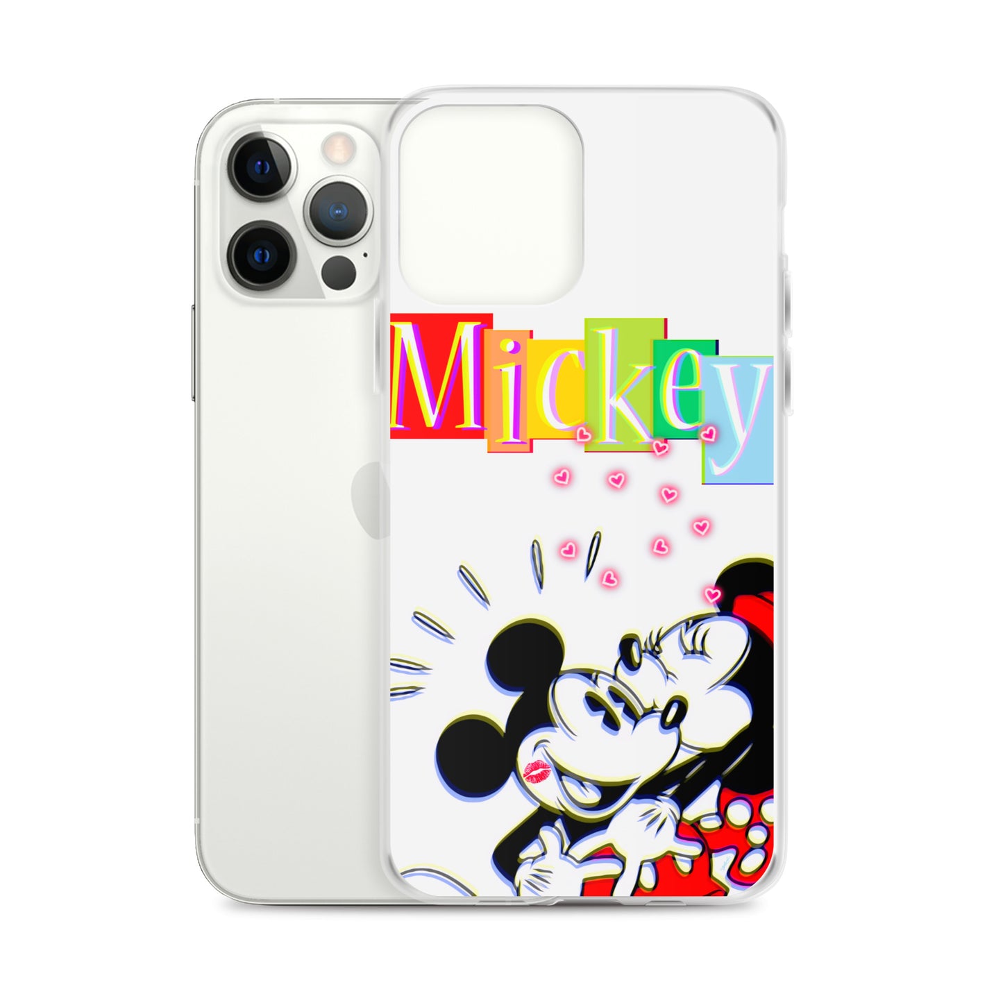 Designer Mickey-Mouse and Minnie-Mouse iPhone® Clear Case | Available for most iPhone® models | Wireless Charging Compatible