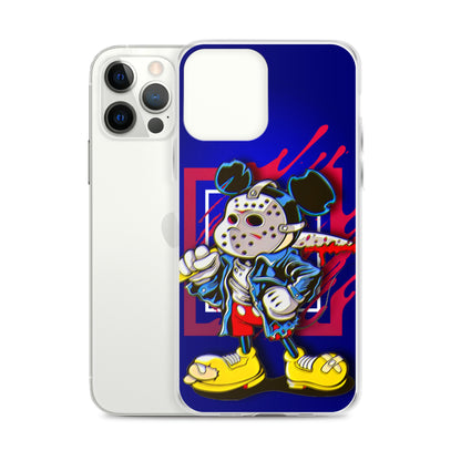 Designer Mickey-Mouse as Jason from Friday the 13th iPhone® Clear Case | Available for most iPhone® models | Wireless Charging Compatible