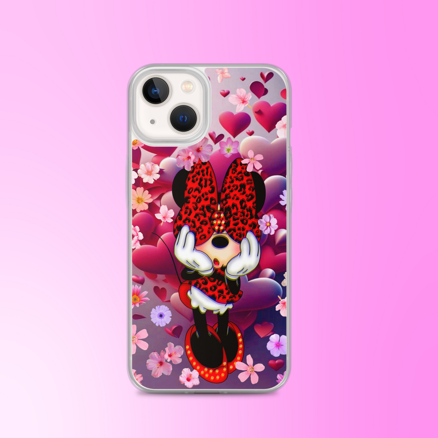 Designer Minnie-Mouse iPhone® Clear Case | Available for most iPhone® models | Wireless Charging Compatible