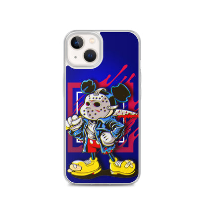 Designer Mickey-Mouse as Jason from Friday the 13th iPhone® Clear Case | Available for most iPhone® models | Wireless Charging Compatible