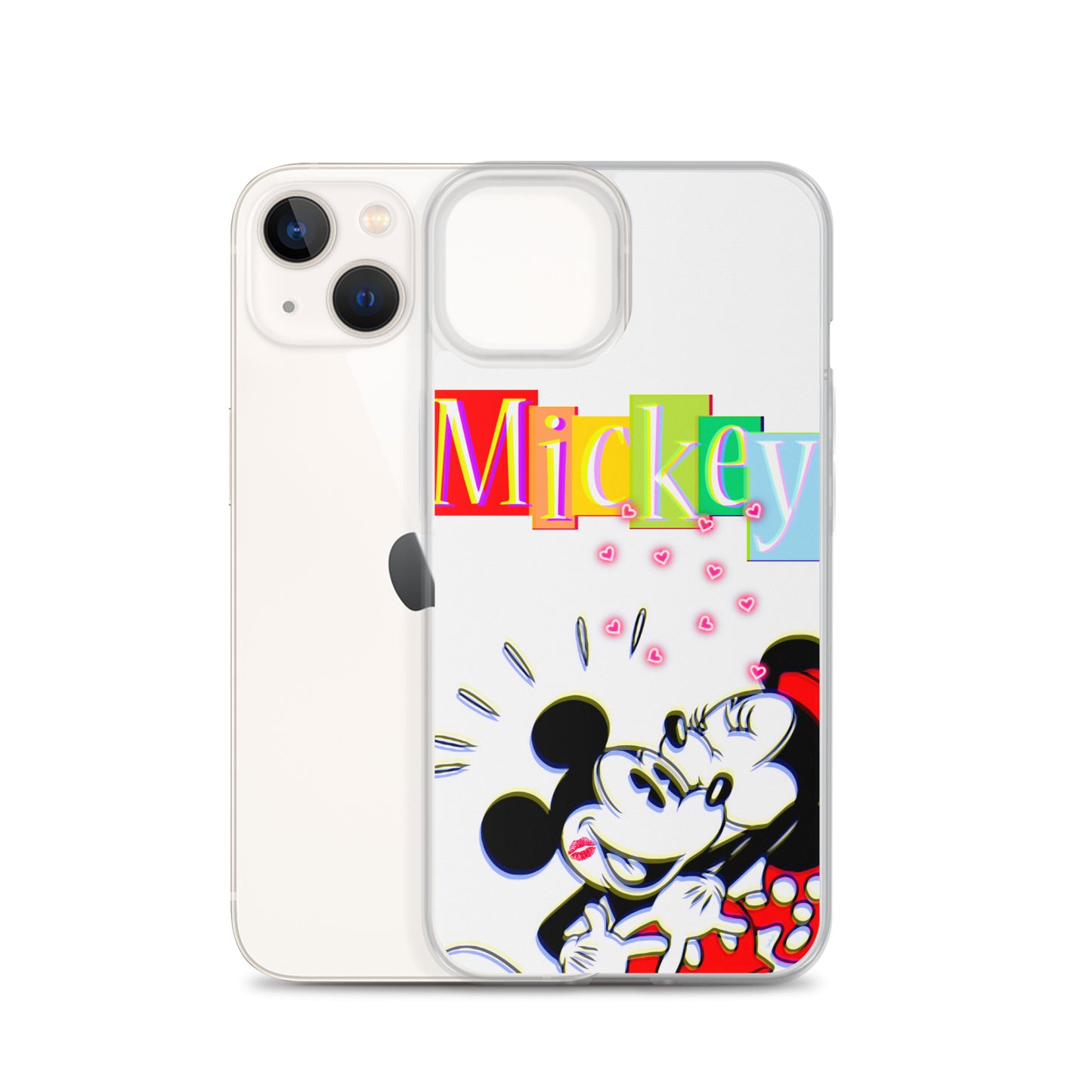 Designer Mickey-Mouse and Minnie-Mouse iPhone® Clear Case | Available for most iPhone® models | Wireless Charging Compatible