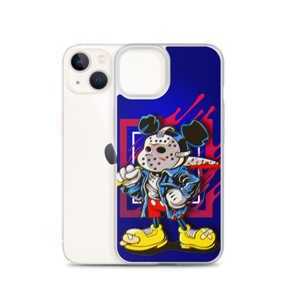 Designer Mickey-Mouse as Jason from Friday the 13th iPhone® Clear Case | Available for most iPhone® models | Wireless Charging Compatible