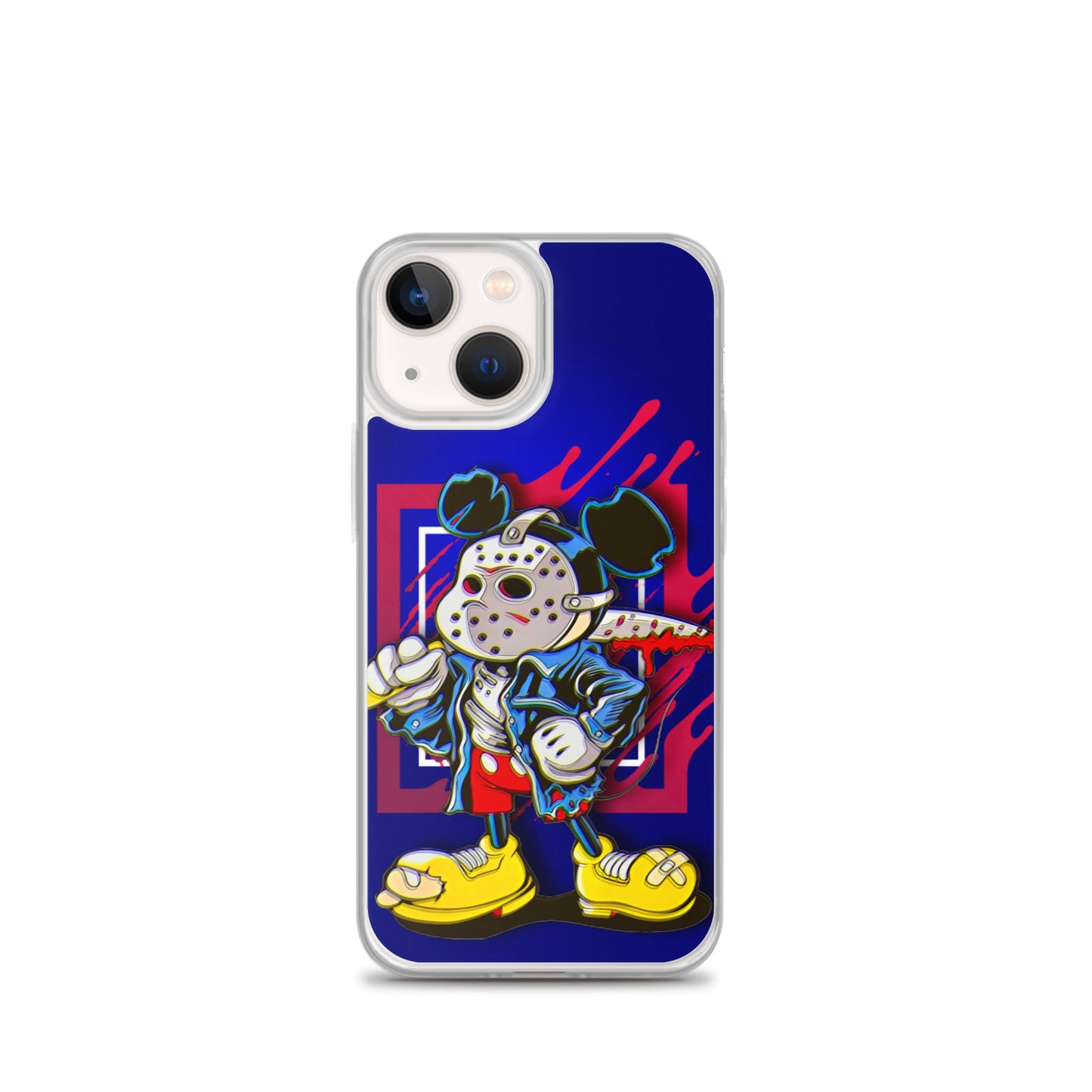 Designer Mickey-Mouse as Jason from Friday the 13th iPhone® Clear Case | Available for most iPhone® models | Wireless Charging Compatible