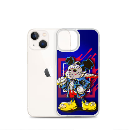 Designer Mickey-Mouse as Jason from Friday the 13th iPhone® Clear Case | Available for most iPhone® models | Wireless Charging Compatible