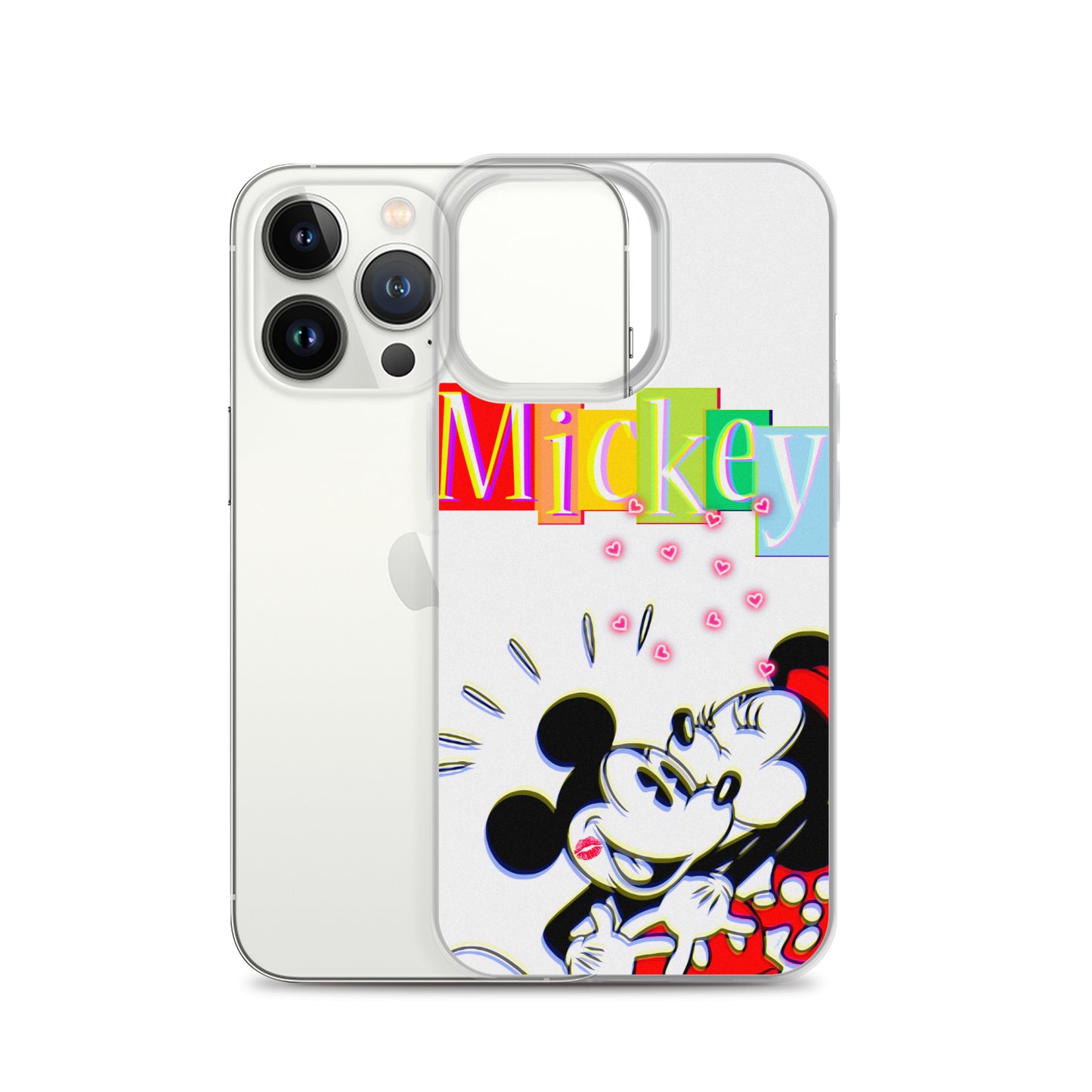 Designer Mickey-Mouse and Minnie-Mouse iPhone® Clear Case | Available for most iPhone® models | Wireless Charging Compatible