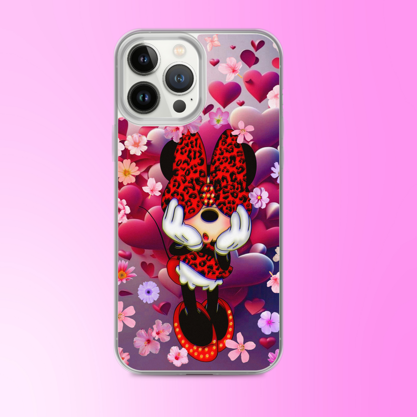 Designer Minnie-Mouse iPhone® Clear Case | Available for most iPhone® models | Wireless Charging Compatible