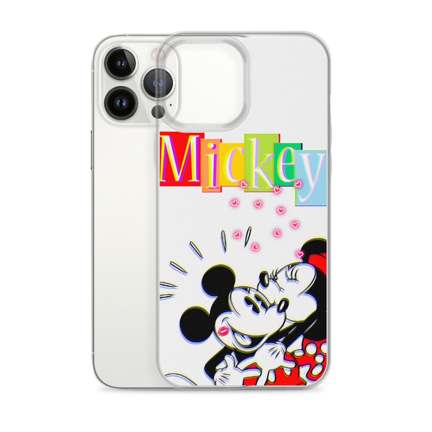 Designer Mickey-Mouse and Minnie-Mouse iPhone® Clear Case | Available for most iPhone® models | Wireless Charging Compatible