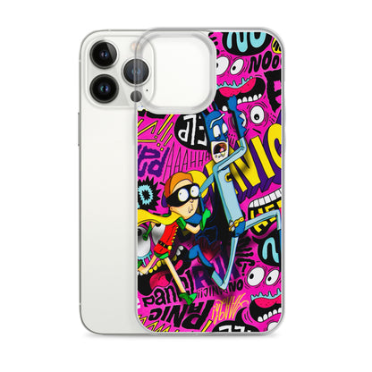 Designer Rick and Morty iPhone® Clear Case | Available for most iPhone® models | Wireless Charging Compatible