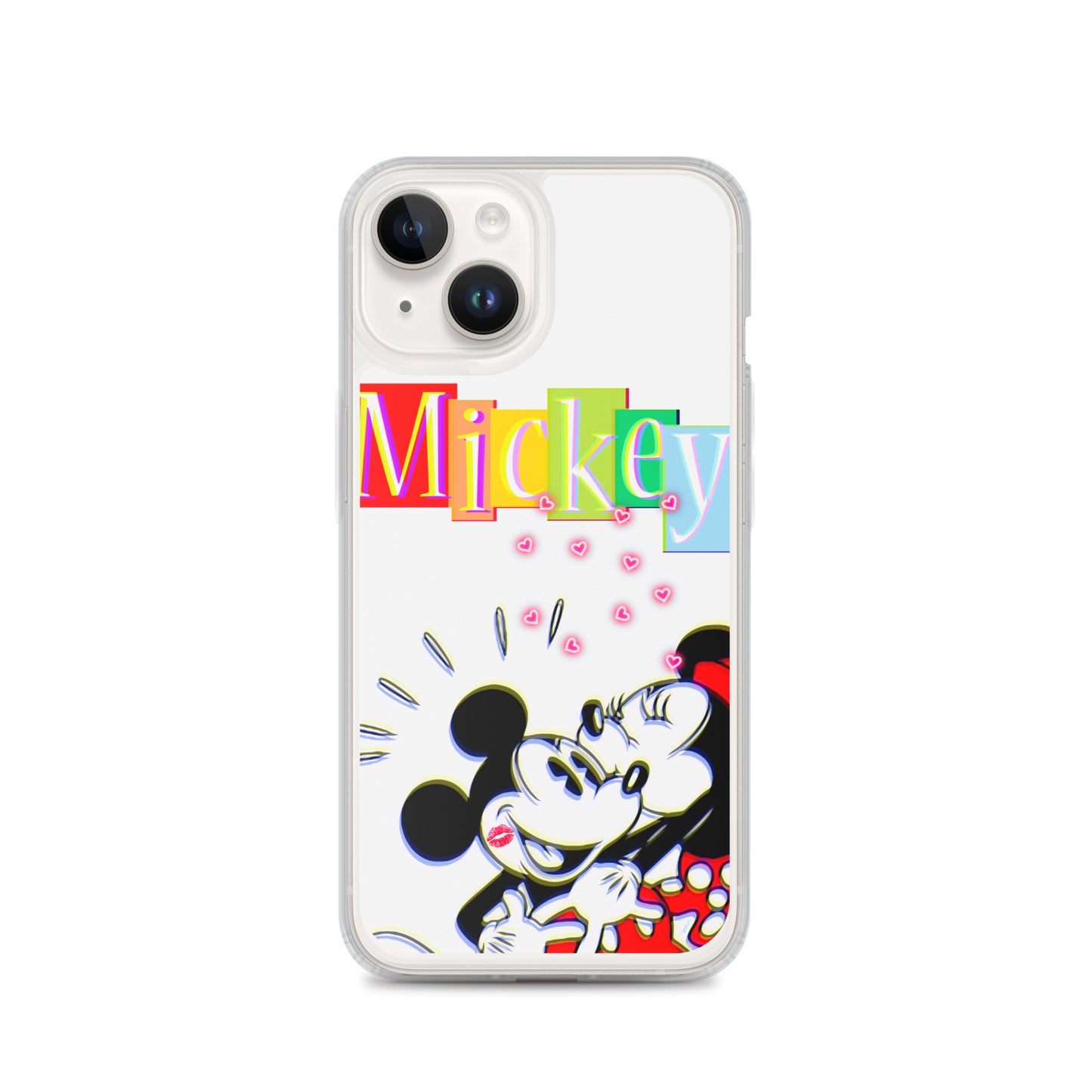 Designer Mickey-Mouse and Minnie-Mouse iPhone® Clear Case | Available for most iPhone® models | Wireless Charging Compatible