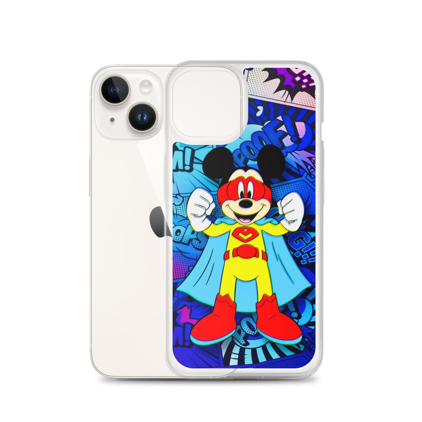 Designer Mickey-Mouse iPhone® Clear Case | Available for most iPhone® models | Wireless Charging Compatible