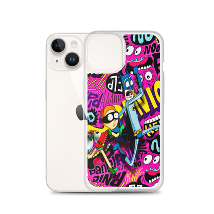 Designer Rick and Morty iPhone® Clear Case | Available for most iPhone® models | Wireless Charging Compatible