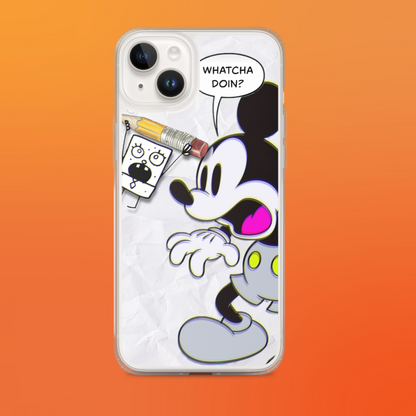 Designer Mickey-Mouse and Doodlebob iPhone® Clear Case | Available for most iPhone® models | Wireless Charging Compatible