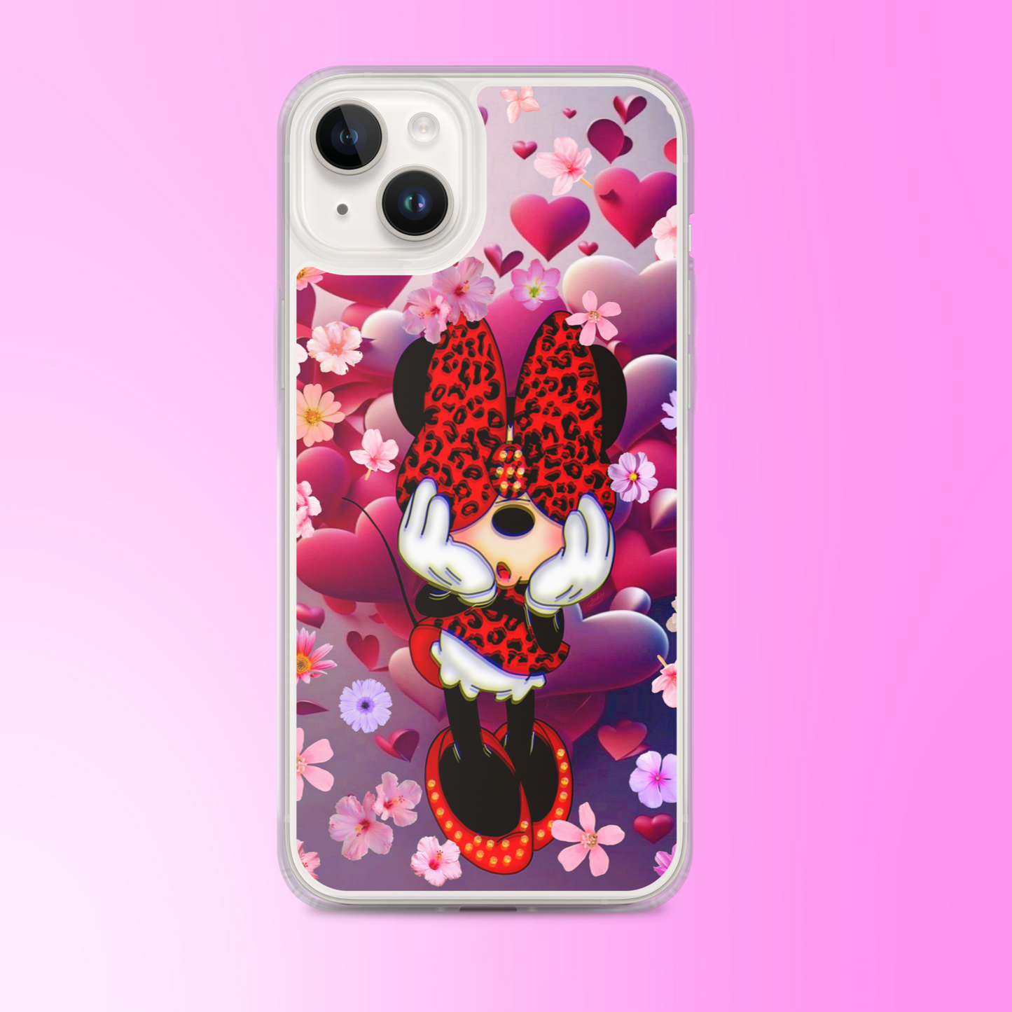 Designer Minnie-Mouse iPhone® Clear Case | Available for most iPhone® models | Wireless Charging Compatible