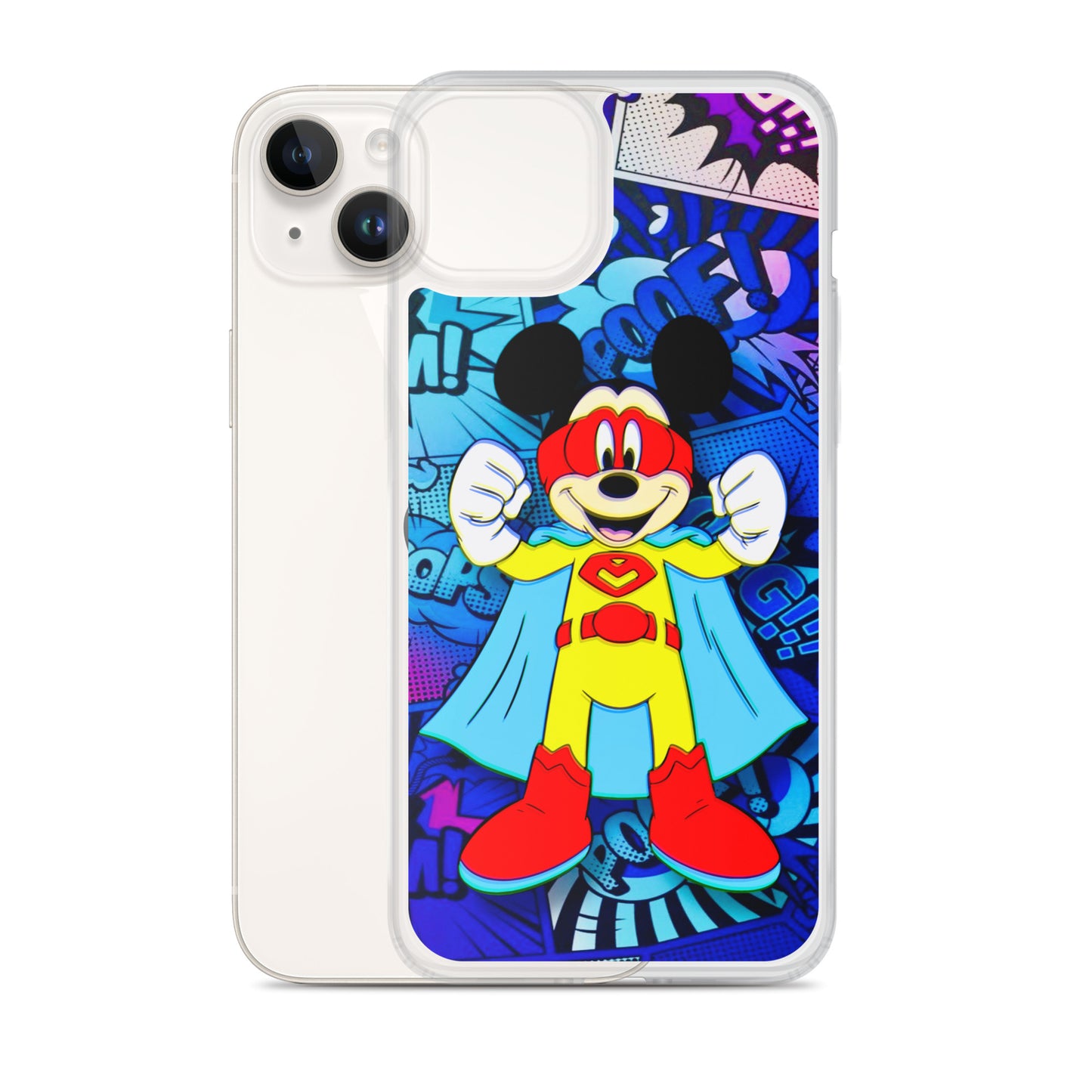 Designer Mickey-Mouse iPhone® Clear Case | Available for most iPhone® models | Wireless Charging Compatible