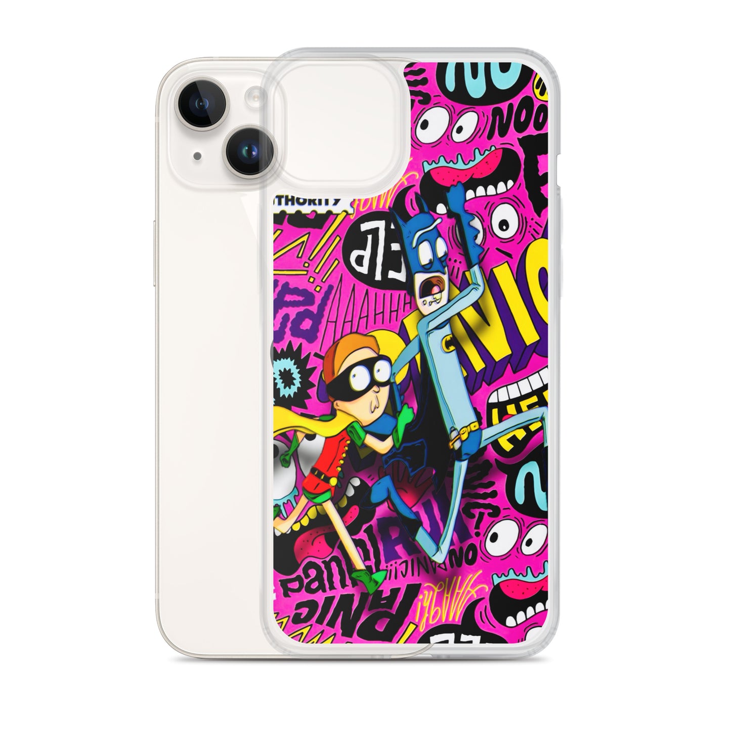 Designer Rick and Morty iPhone® Clear Case | Available for most iPhone® models | Wireless Charging Compatible