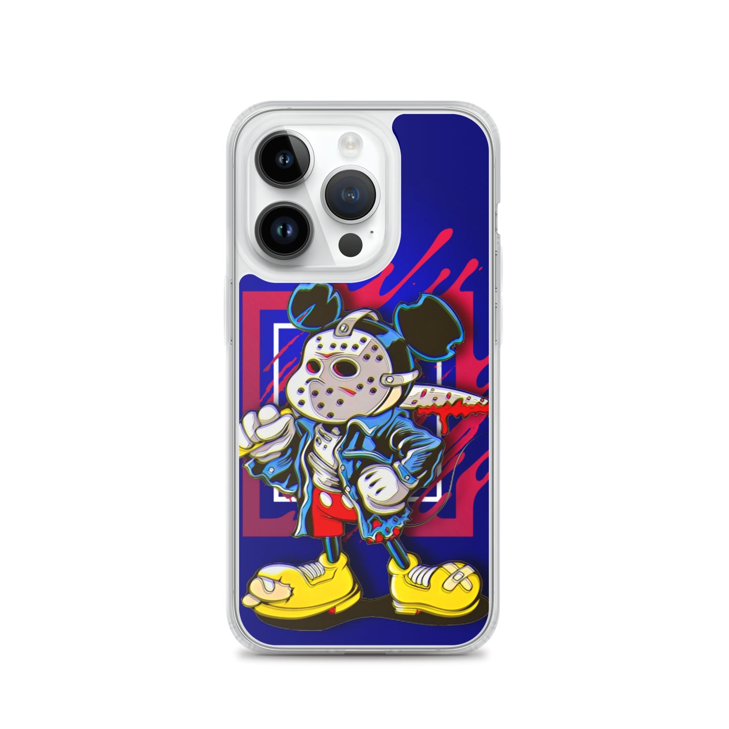 Designer Mickey-Mouse as Jason from Friday the 13th iPhone® Clear Case | Available for most iPhone® models | Wireless Charging Compatible