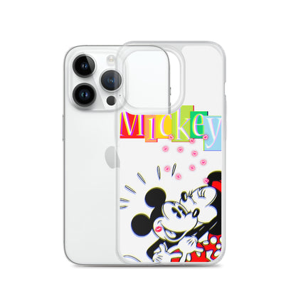 Designer Mickey-Mouse and Minnie-Mouse iPhone® Clear Case | Available for most iPhone® models | Wireless Charging Compatible