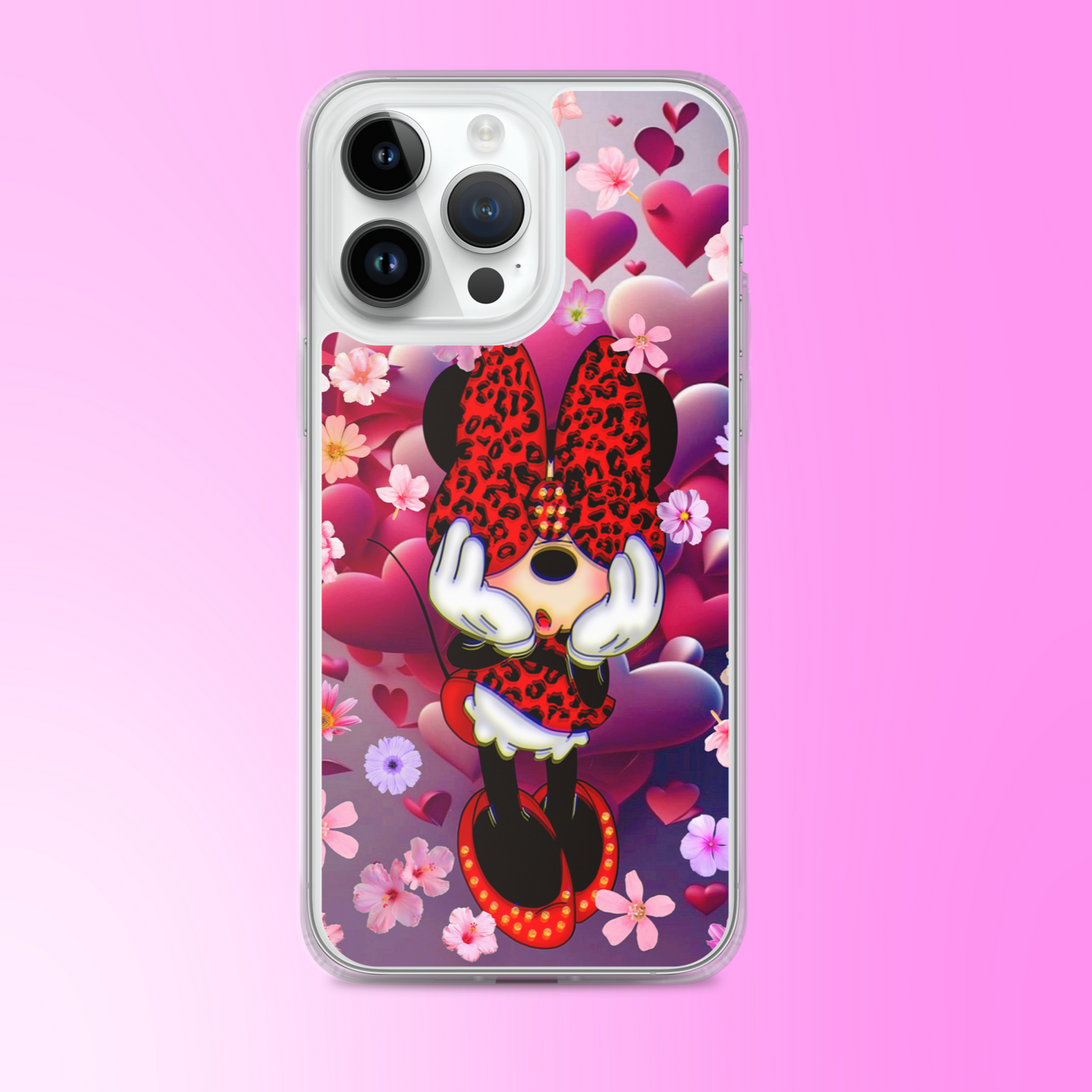 Designer Minnie-Mouse iPhone® Clear Case | Available for most iPhone® models | Wireless Charging Compatible