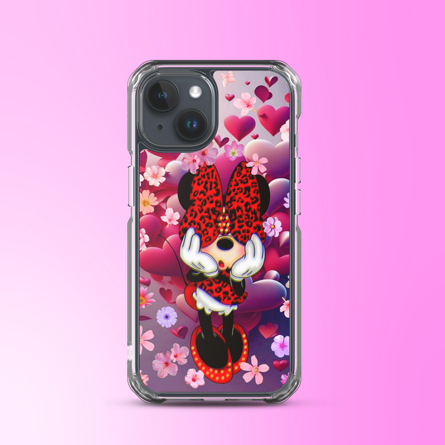 Designer Minnie-Mouse iPhone® Clear Case | Available for most iPhone® models | Wireless Charging Compatible